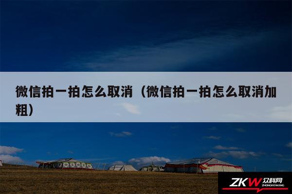 微信拍一拍怎么取消（微信拍一拍怎么取消加粗）