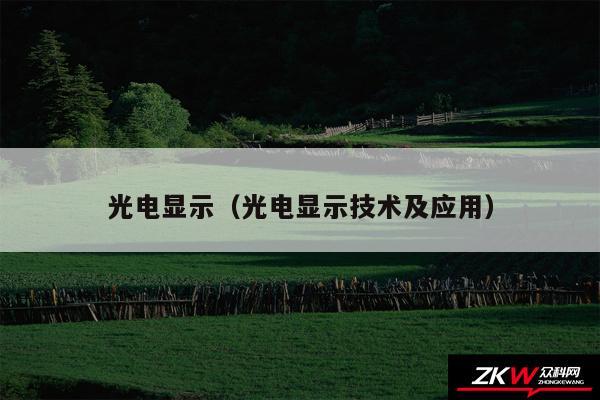 光电显示（光电显示技术及应用）