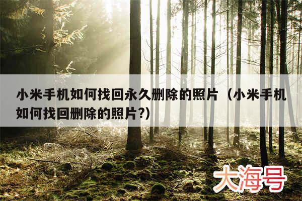 小米手机如何找回永久删除的照片（小米手机如何找回删除的照片?）