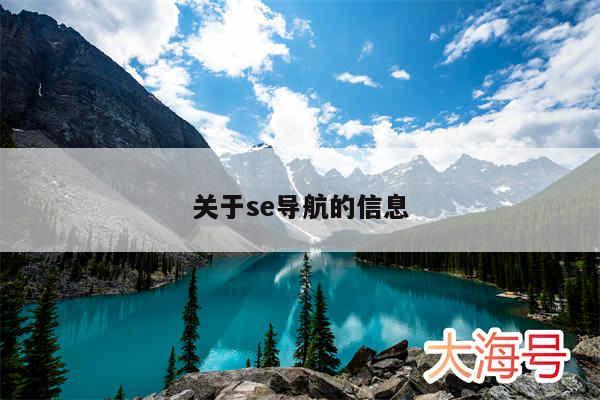 关于se导航的信息