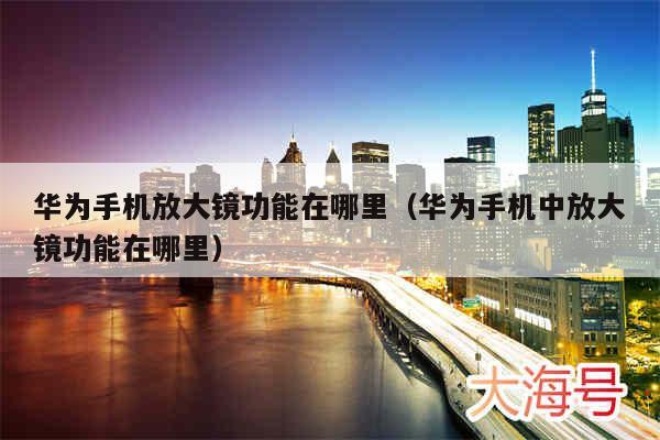 华为手机放大镜功能在哪里（华为手机中放大镜功能在哪里）