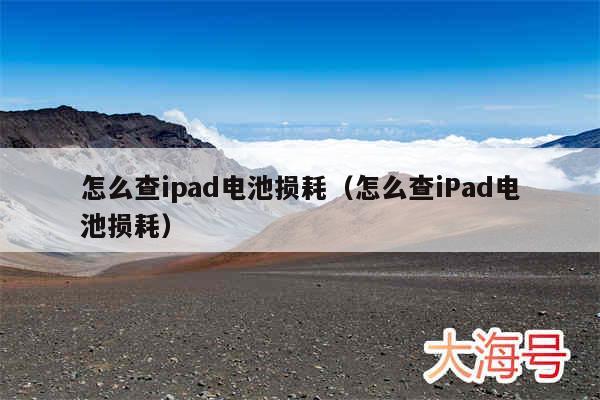 怎么查ipad电池损耗（怎么查iPad电池损耗）
