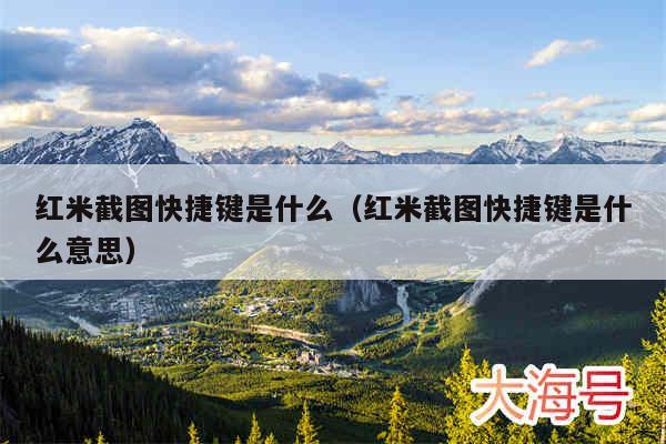 红米截图快捷键是什么（红米截图快捷键是什么意思）