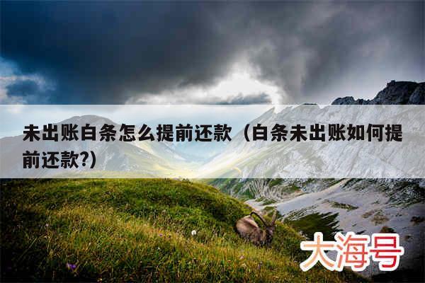 未出账白条怎么提前还款（白条未出账如何提前还款?）