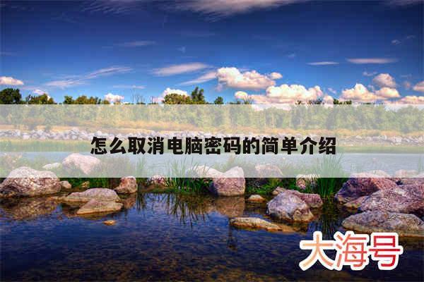 怎么取消电脑密码的简单介绍