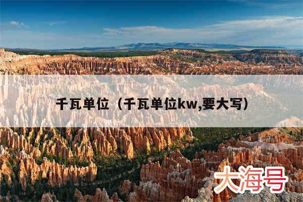 千瓦单位（千瓦单位kw,要大写）