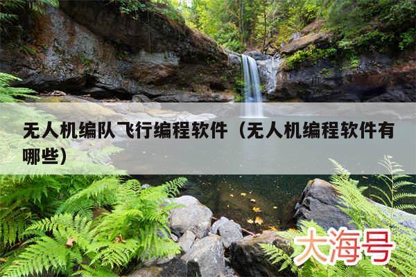 无人机编队飞行编程软件（无人机编程软件有哪些）