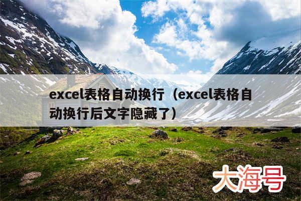 excel表格自动换行（excel表格自动换行后文字隐藏了）