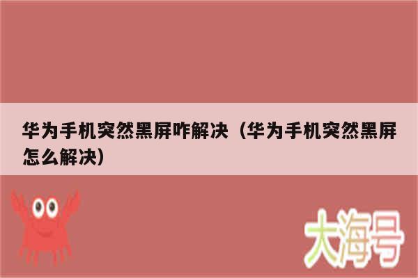 华为手机突然黑屏咋解决（华为手机突然黑屏怎么解决）