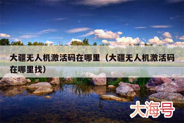 大疆无人机激活码在哪里（大疆无人机激活码在哪里找）