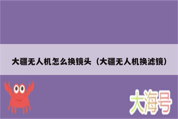 大疆无人机怎么换镜头（大疆无人机换滤镜）