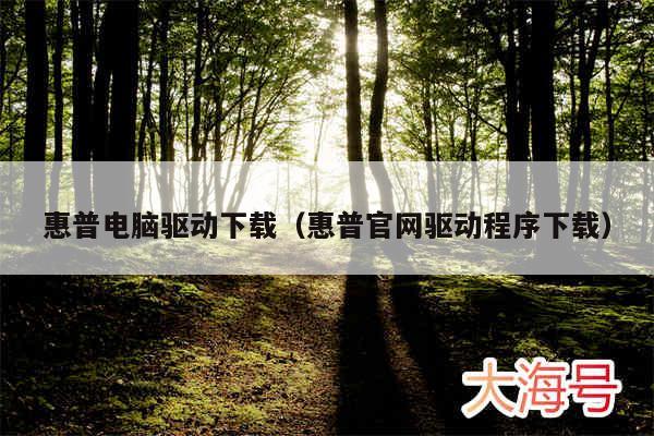 惠普电脑驱动下载（惠普官网驱动程序下载）