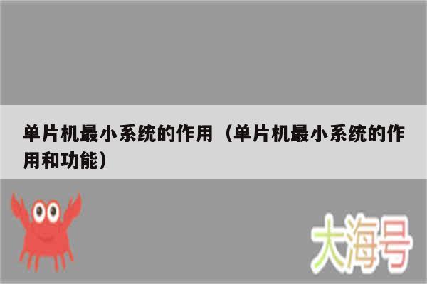 单片机最小系统的作用（单片机最小系统的作用和功能）