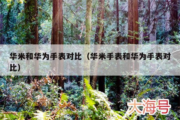 华米和华为手表对比（华米手表和华为手表对比）