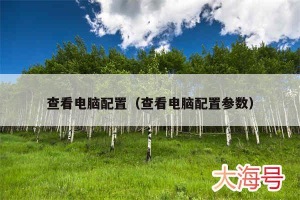 查看电脑配置（查看电脑配置参数）