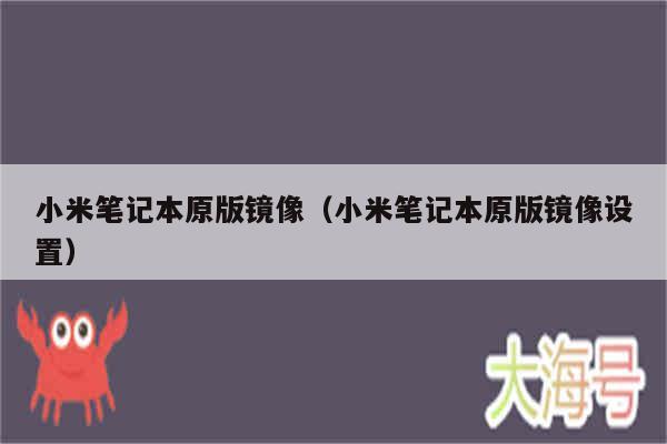 小米笔记本原版镜像（小米笔记本原版镜像设置）