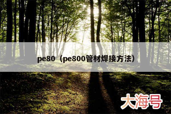 pe80（pe800管材焊接方法）