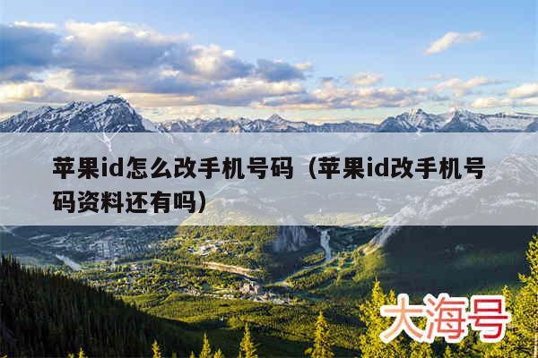 苹果id怎么改手机号码（苹果id改手机号码资料还有吗）