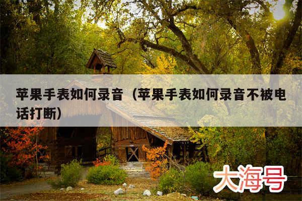 苹果手表如何录音（苹果手表如何录音不被电话打断）