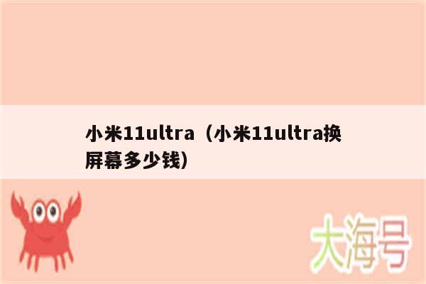 小米11ultra（小米11ultra换屏幕多少钱）