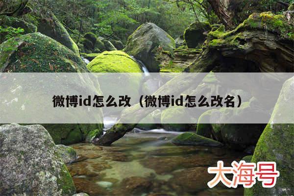 微博id怎么改（微博id怎么改名）