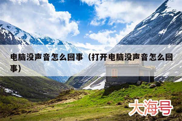电脑没声音怎么回事（打开电脑没声音怎么回事）