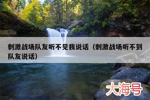 刺激战场队友听不见我说话（刺激战场听不到队友说话）