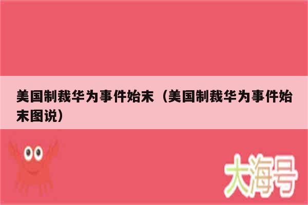 美国制裁华为事件始末（美国制裁华为事件始末图说）