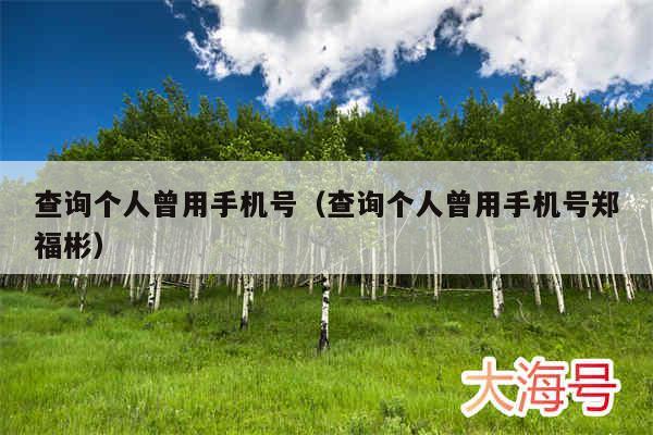 查询个人曾用手机号（查询个人曾用手机号郑福彬）