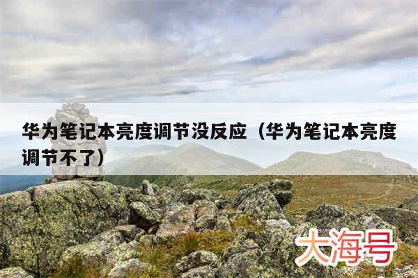 华为笔记本亮度调节没反应（华为笔记本亮度调节不了）