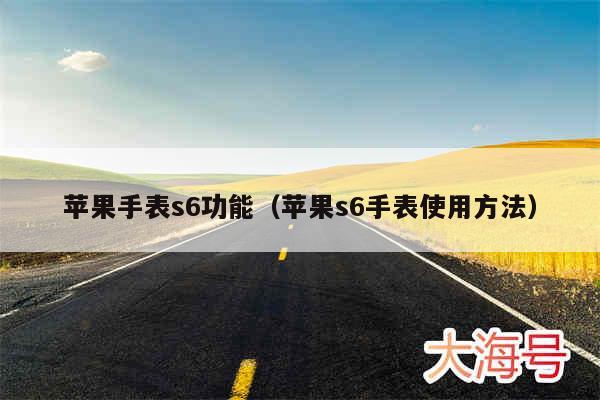 苹果手表s6功能（苹果s6手表使用方法）