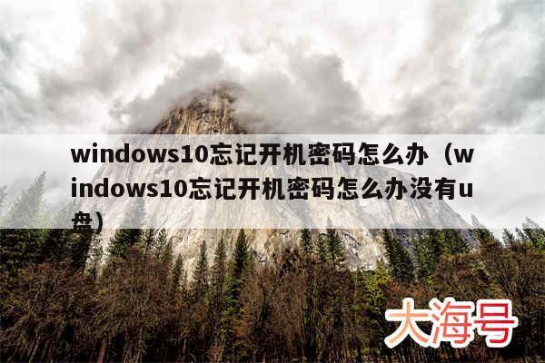 windows10忘记开机密码怎么办（windows10忘记开机密码怎么办没有u盘）