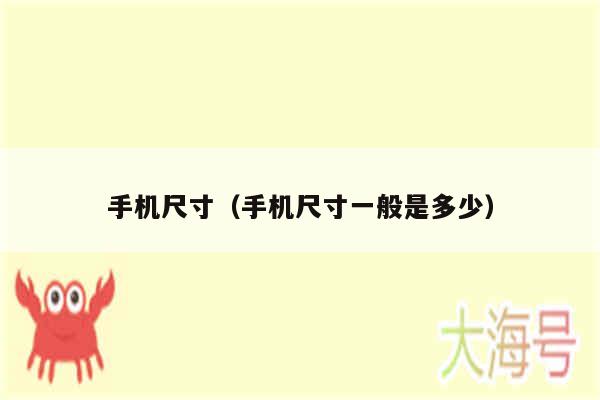 手机尺寸（手机尺寸一般是多少）