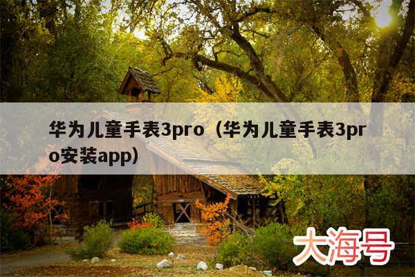 华为儿童手表3pro（华为儿童手表3pro安装app）