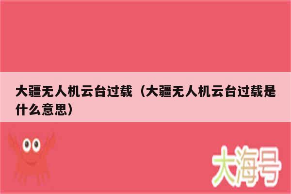 大疆无人机云台过载（大疆无人机云台过载是什么意思）