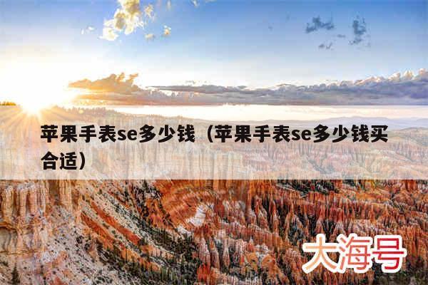 苹果手表se多少钱（苹果手表se多少钱买合适）