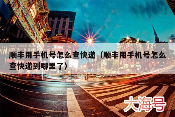 顺丰用手机号怎么查快递(顺丰用手机号怎么查快递到哪里了)
