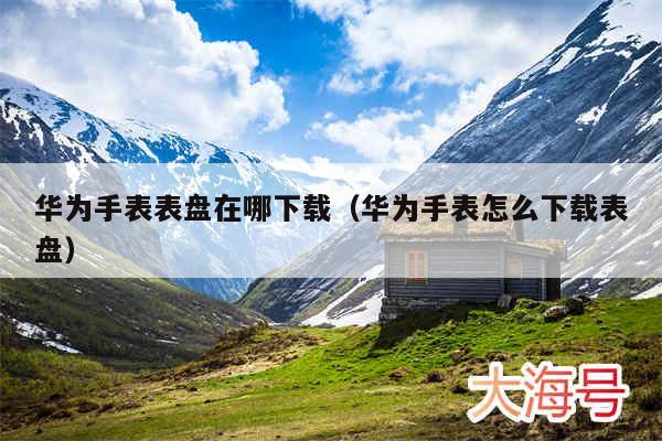 华为手表表盘在哪下载(华为手表怎么下载表盘)