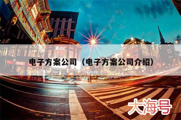 电子方案公司(电子方案公司介绍)