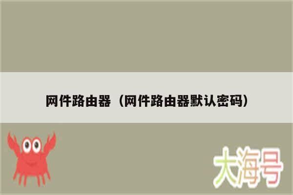 网件路由器(网件路由器默认密码)