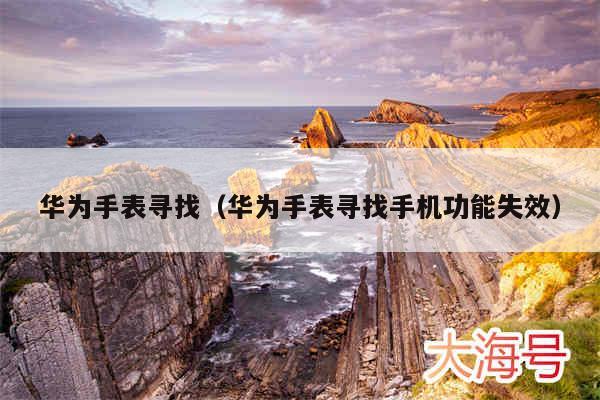 华为手表寻找(华为手表寻找手机功能失效)