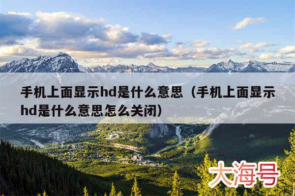 手机上面显示hd是什么意思(手机上面显示hd是什么意思怎么关闭)