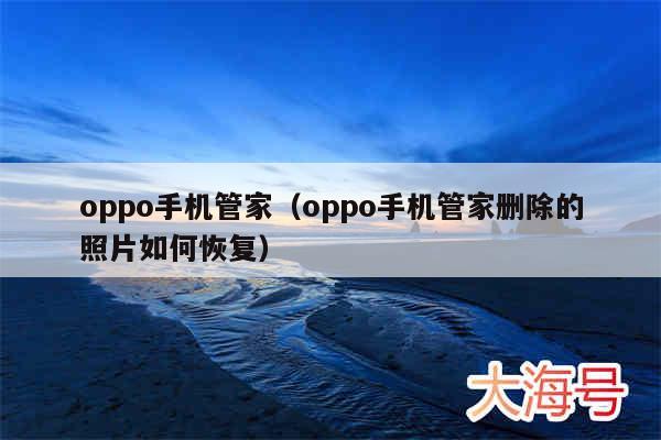 oppo手机管家(oppo手机管家删除的照片如何恢复)