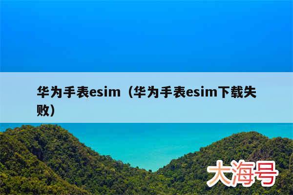 华为手表esim(华为手表esim下载失败)