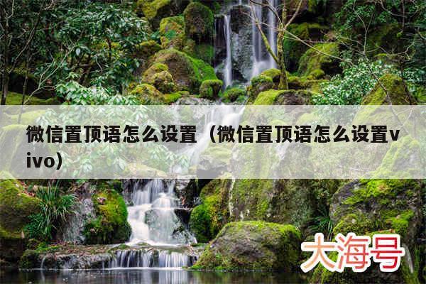 微信置顶语怎么设置(微信置顶语怎么设置vivo)