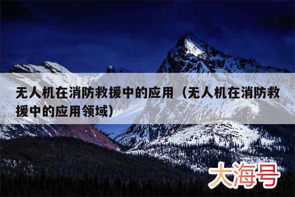 无人机在消防救援中的应用(无人机在消防救援中的应用领域)