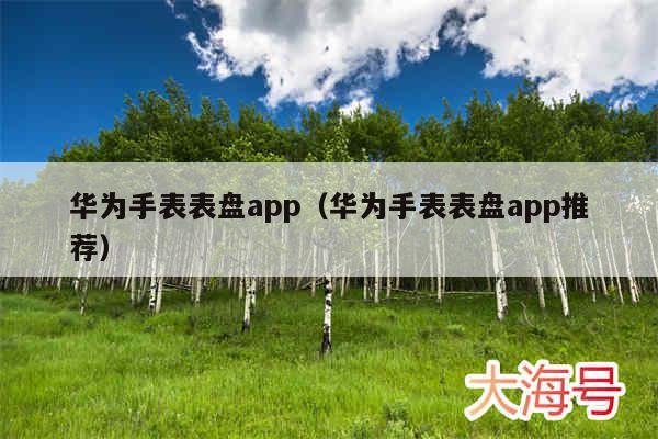 华为手表表盘app(华为手表表盘app推荐)