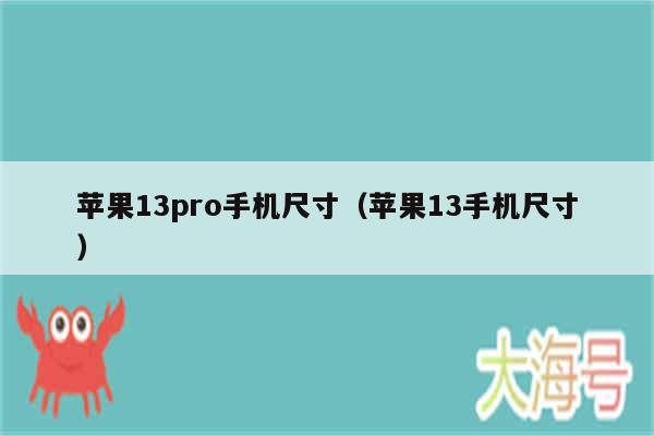 苹果13pro手机尺寸(苹果13手机尺寸)