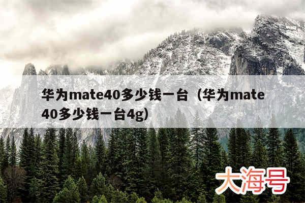 华为mate40多少钱一台(华为mate40多少钱一台4g)