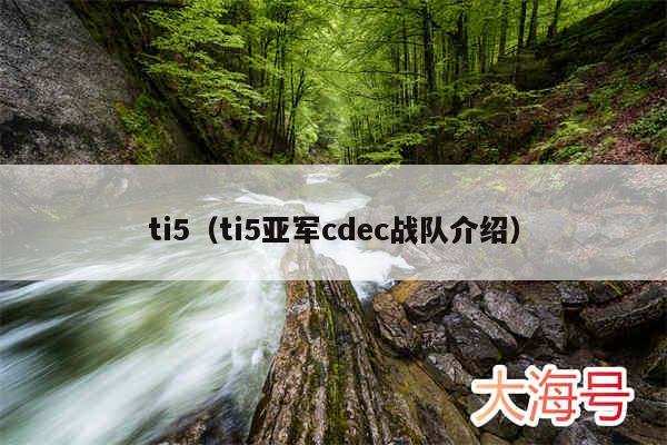 ti5(ti5亚军cdec战队介绍)